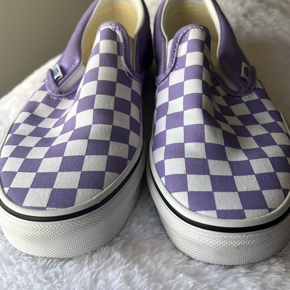 Vans Purple Checkered Slip On UNISEX - Picture 2 of 8